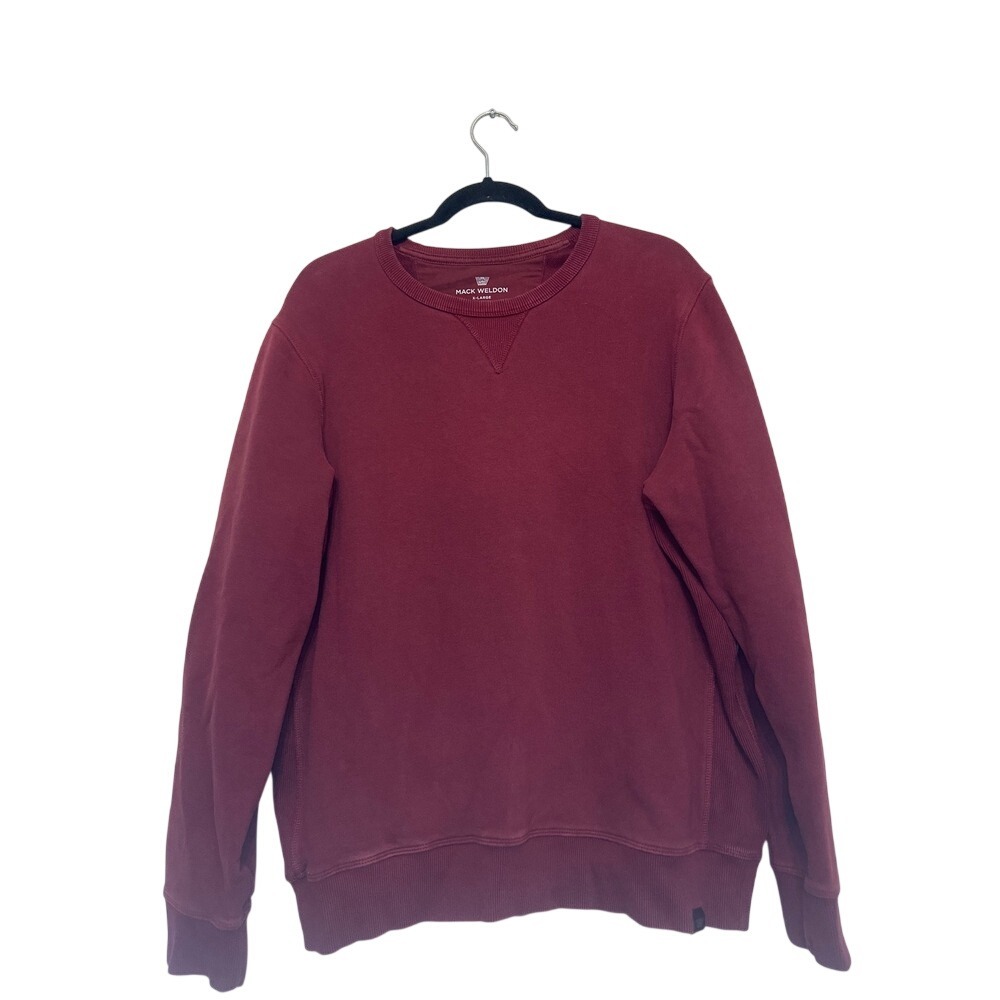Mack Weldon‎ Mens XL Burgundy Red Long Sleeve Crew Neck Sweatshirt
